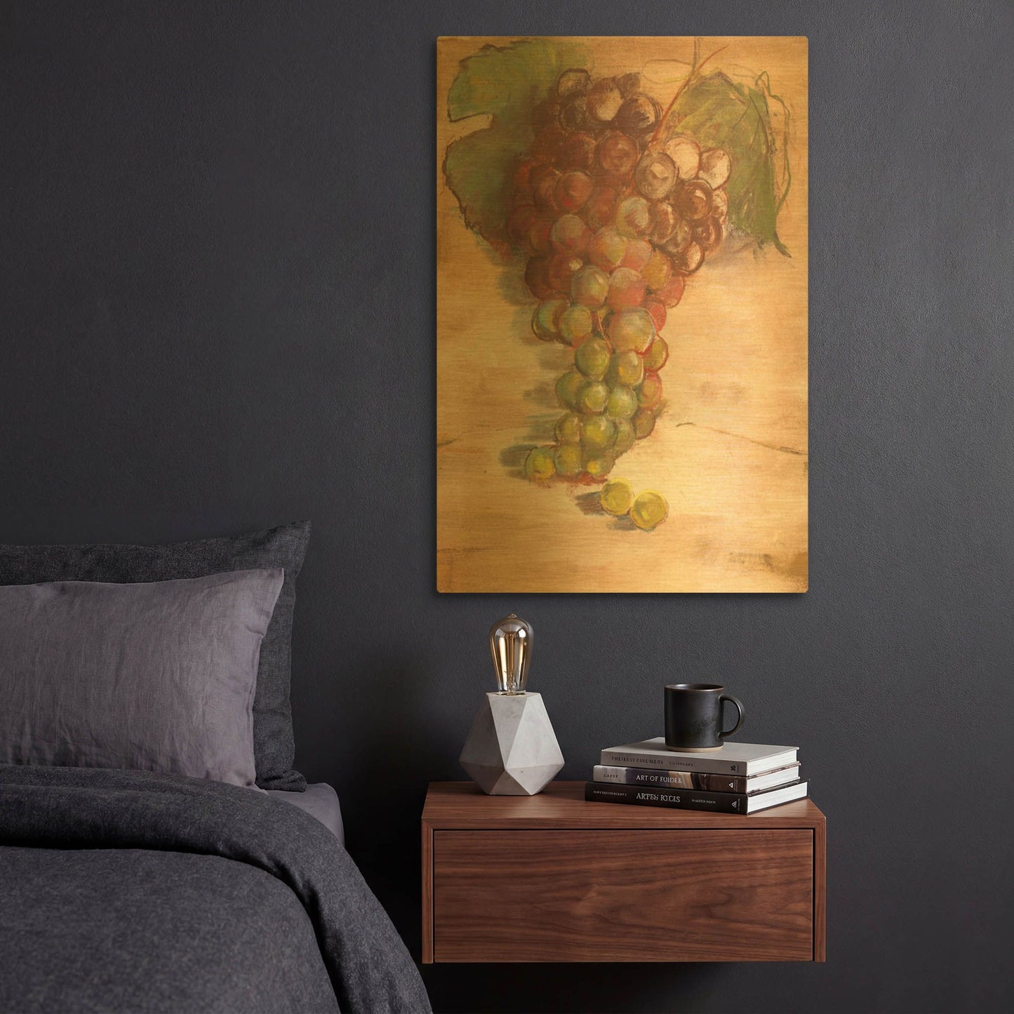 'Grape Harvest II No Label' By Carol Rowan Gold Metal Wall Art