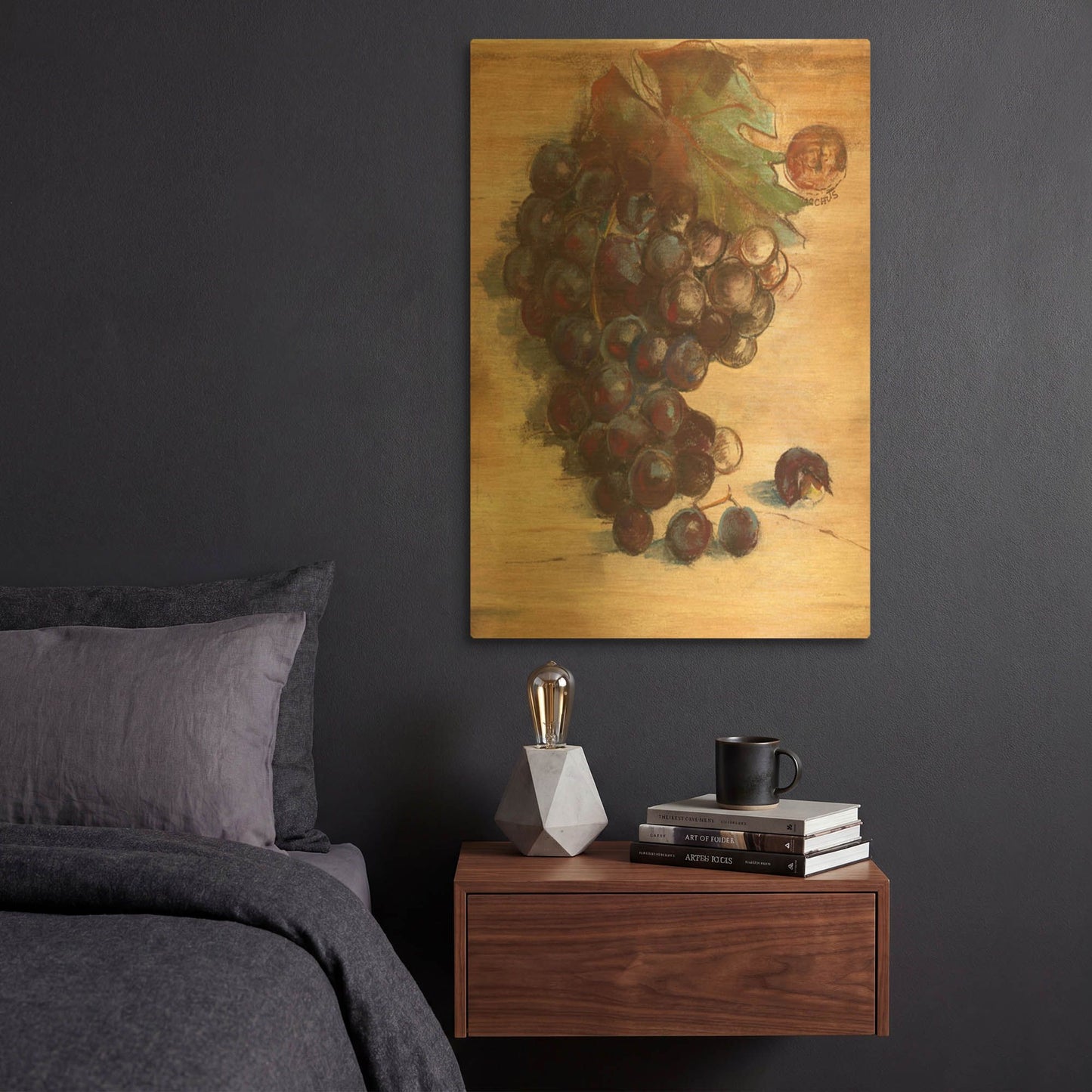 'Grape Harvest III No Label' By Carol Rowan Gold Metal Wall Art