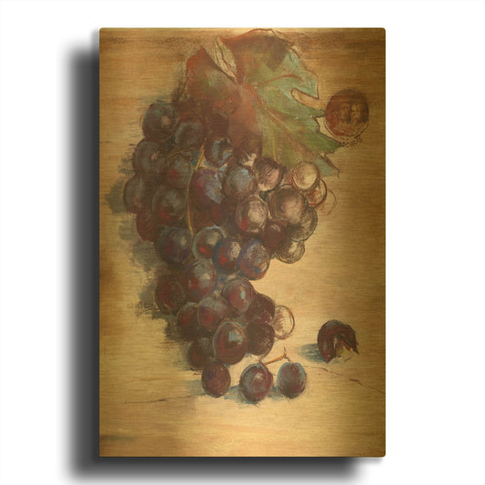 'Grape Harvest III No Label' By Carol Rowan Gold Metal Wall Art