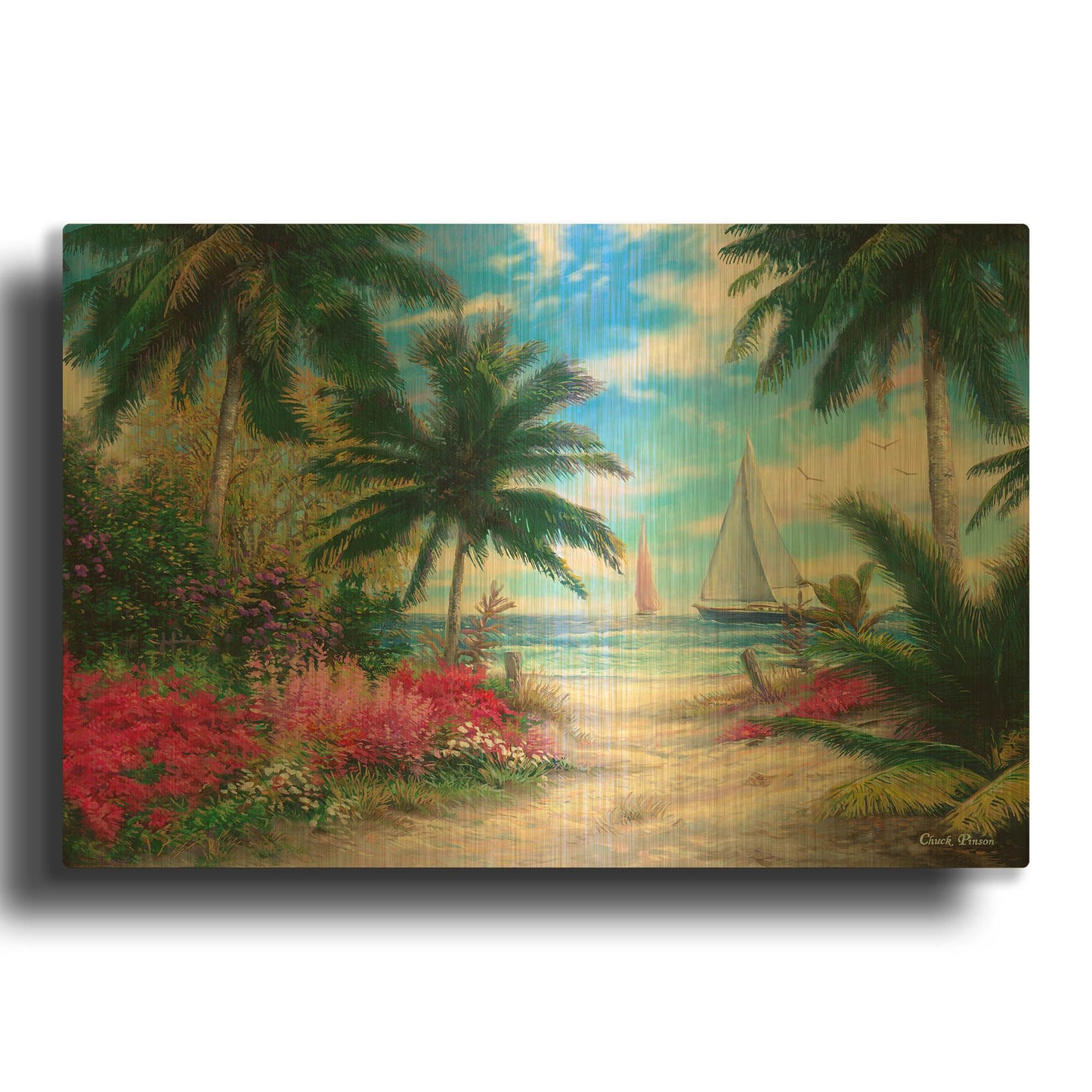 'Sea BreezeTrail' By Chuck Pinson Gold Metal Wall Art