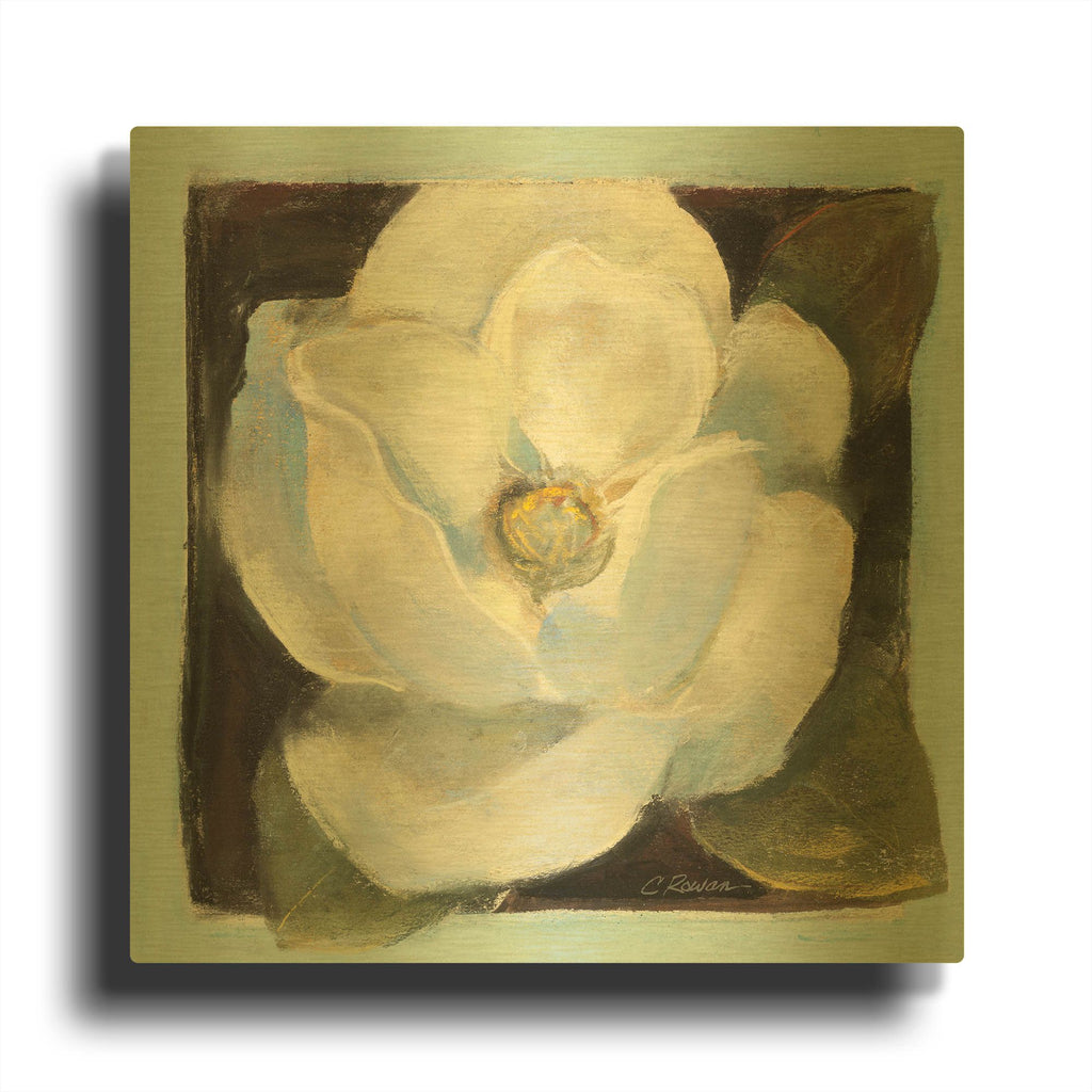 'Magnolia II' By Carol Rowan Gold Metal Wall Art