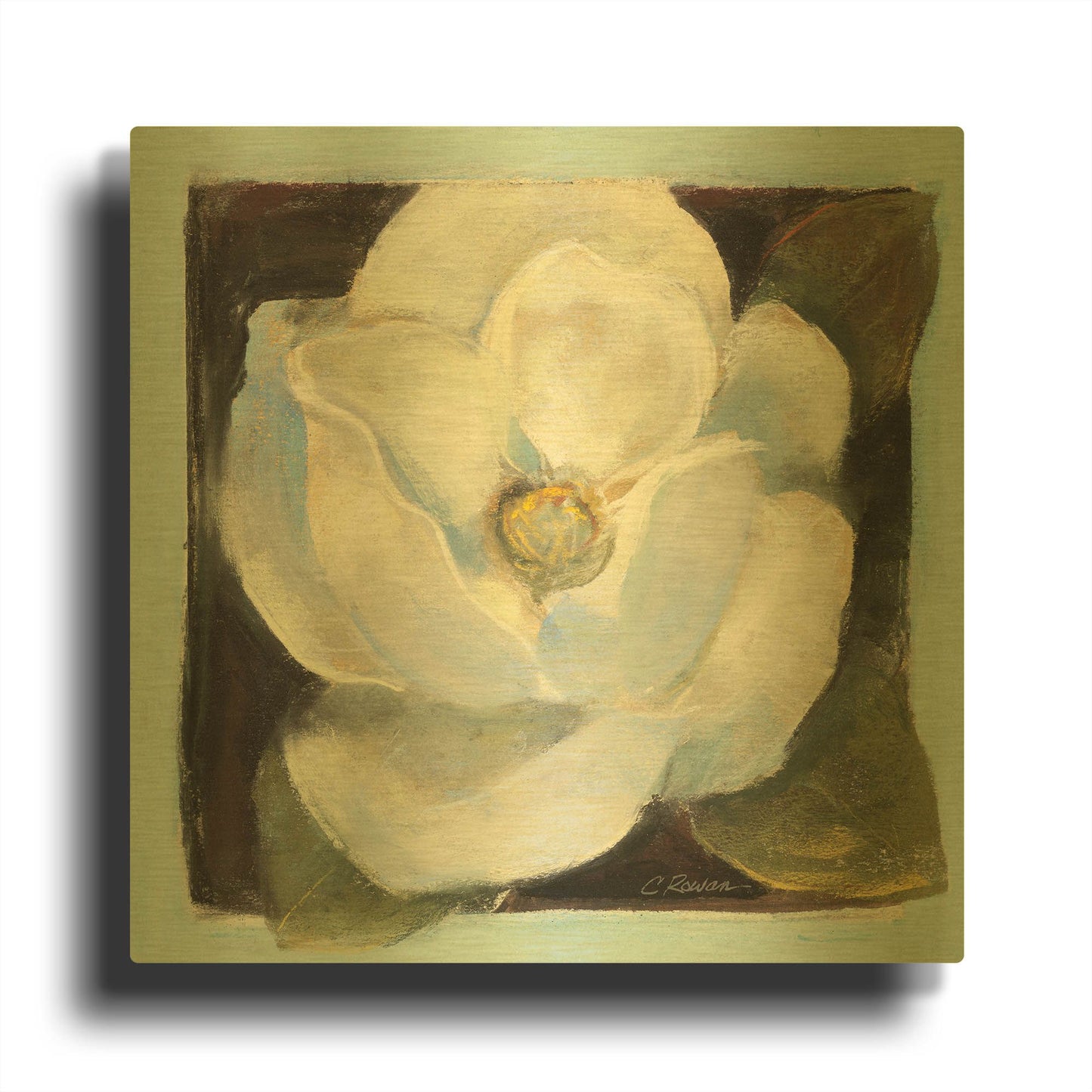 'Magnolia II' By Carol Rowan Gold Metal Wall Art