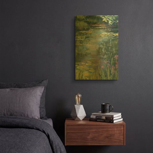 'Garden Pond I' By Carol Rowan Gold Metal Wall Art
