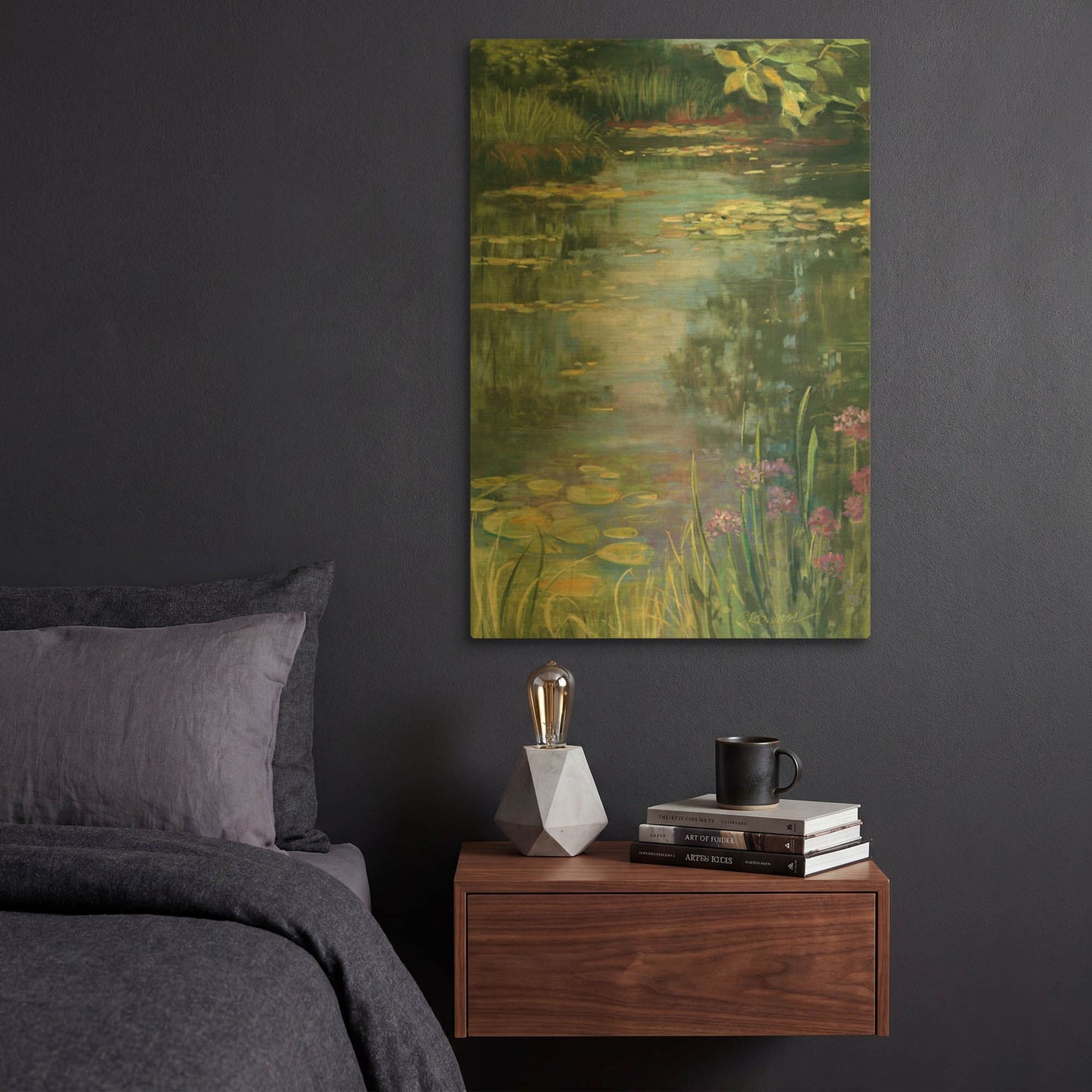 'Garden Pond I' By Carol Rowan Gold Metal Wall Art