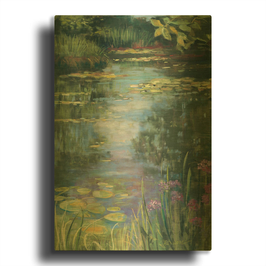 'Garden Pond I' By Carol Rowan Gold Metal Wall Art