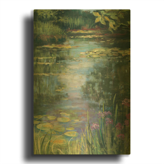 'Garden Pond I' By Carol Rowan Gold Metal Wall Art