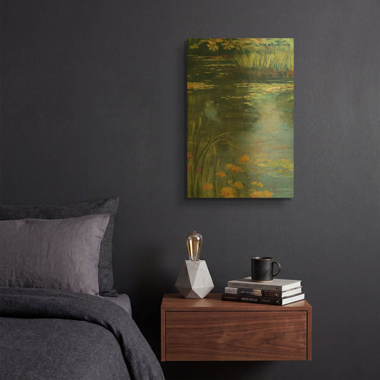 'Garden Pond II' By Carol Rowan Gold Metal Wall Art