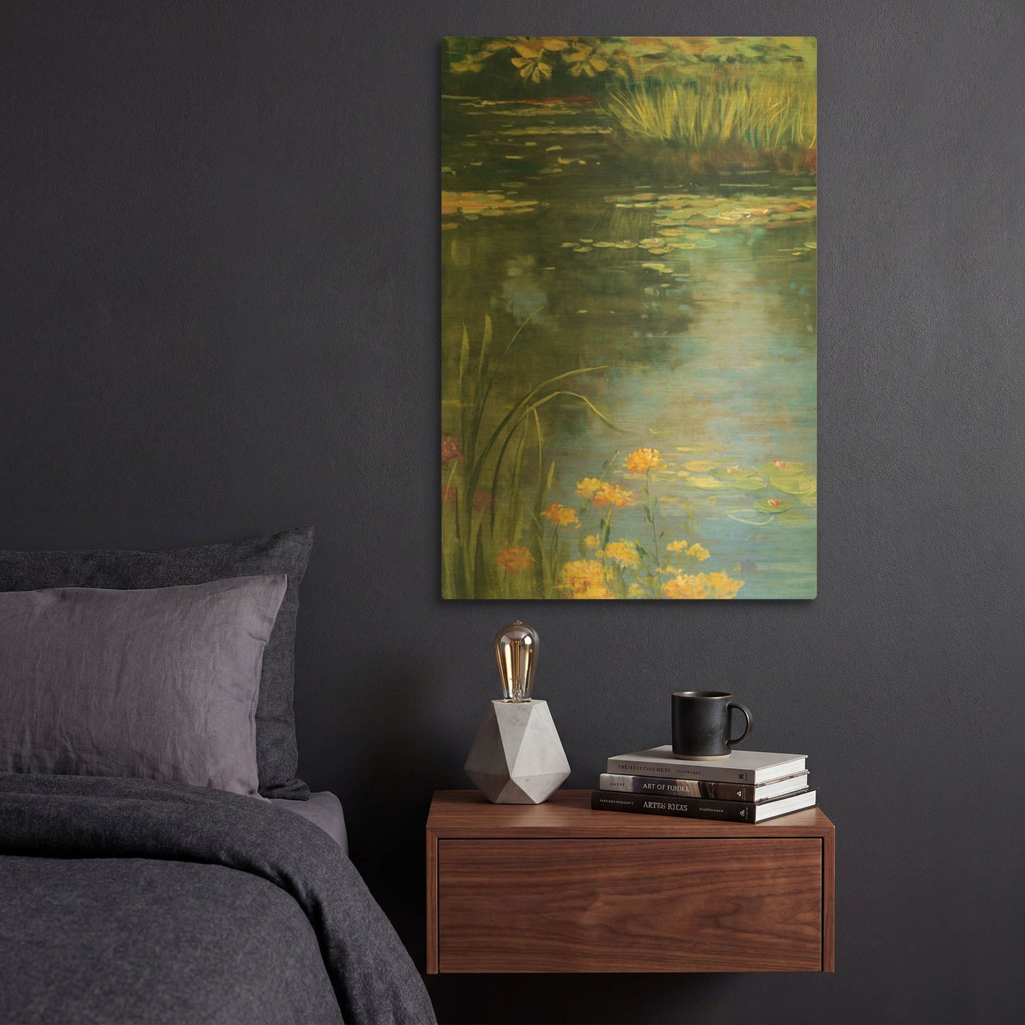 'Garden Pond II' By Carol Rowan Gold Metal Wall Art