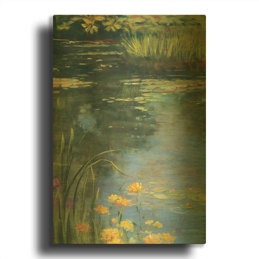 'Garden Pond II' By Carol Rowan Gold Metal Wall Art