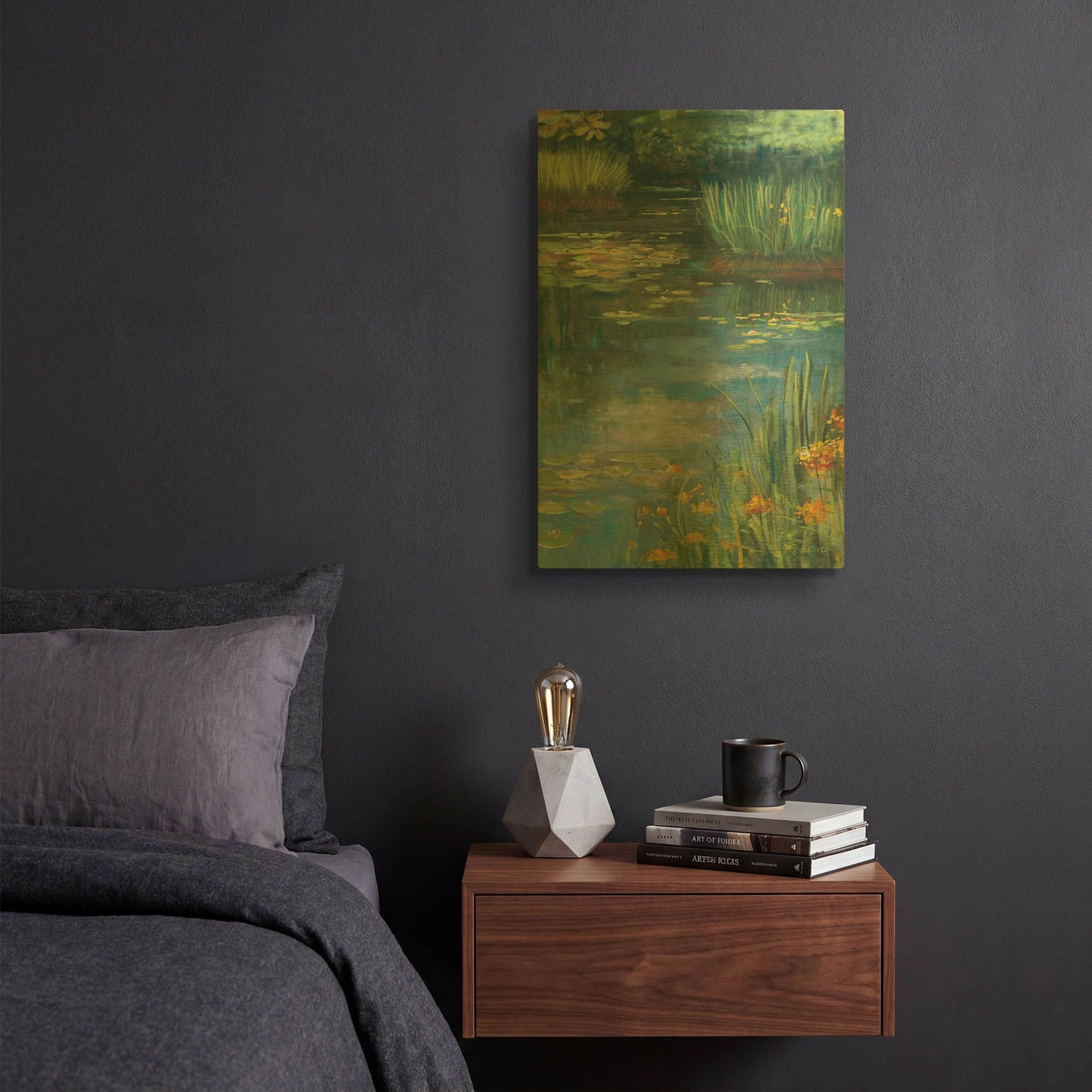'Garden Pond III' By Carol Rowan Gold Metal Wall Art
