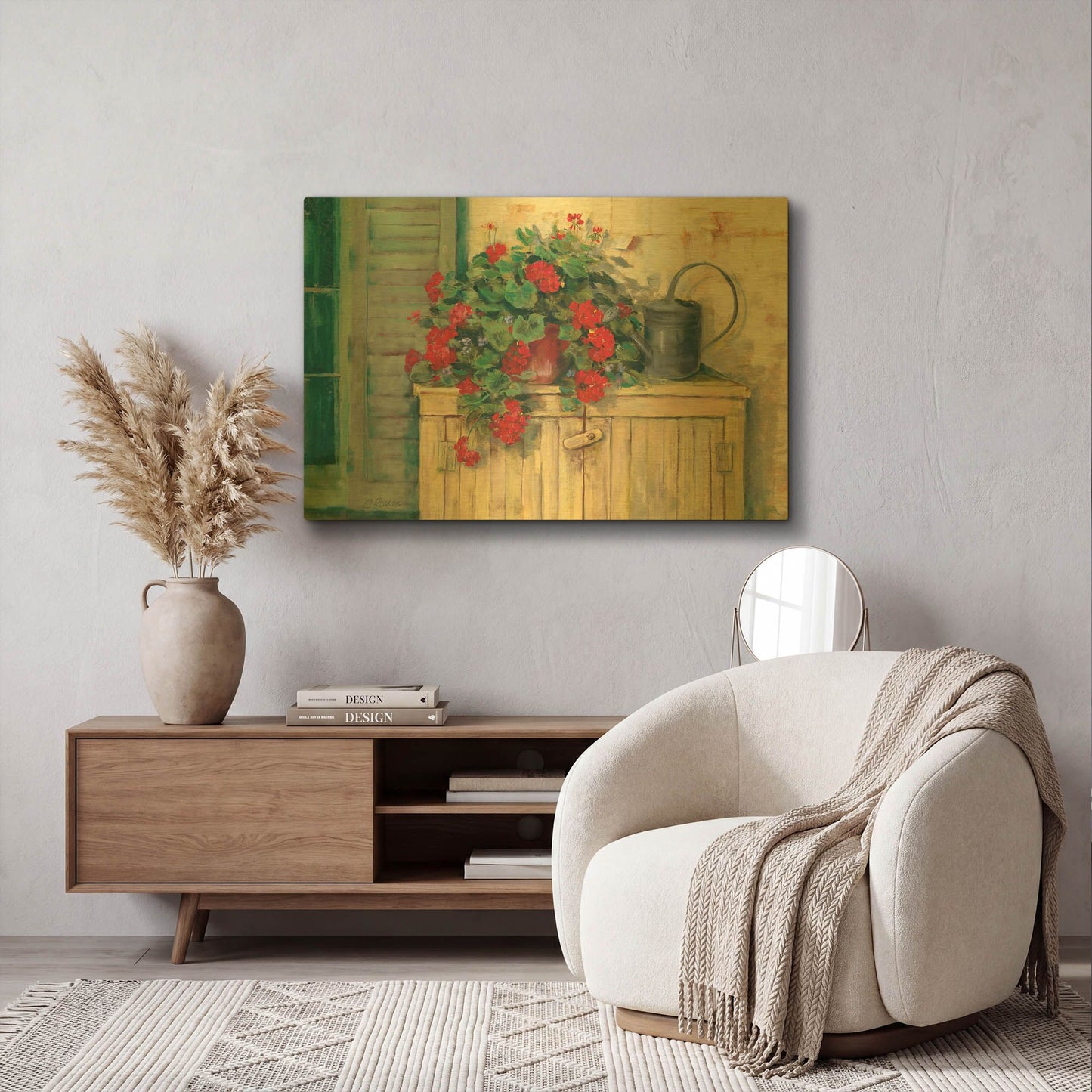 'Gardeners Still Life' By Carol Rowan Gold Metal Wall Art