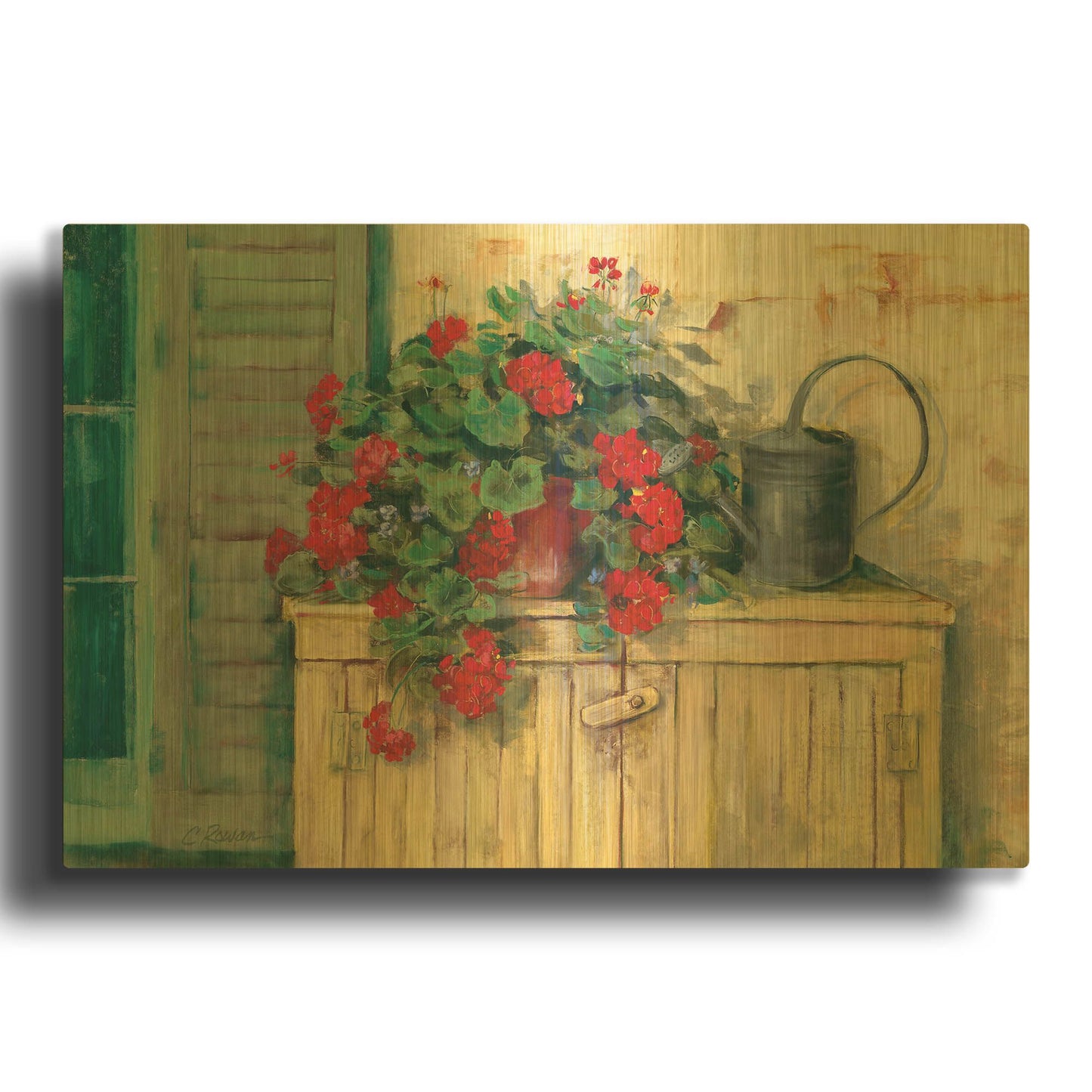 'Gardeners Still Life' By Carol Rowan Gold Metal Wall Art