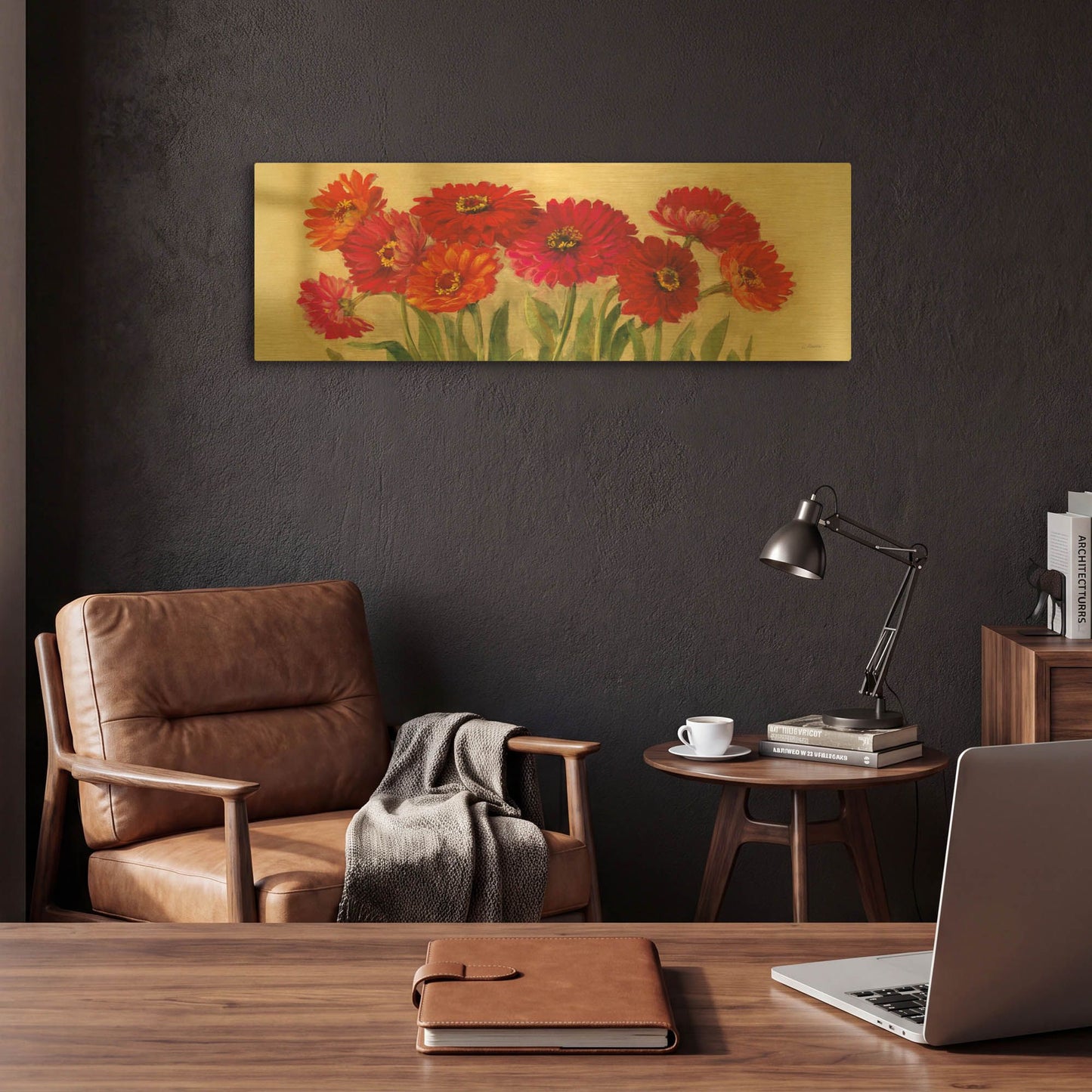 'Tickled Pink' By Carol Rowan Gold Metal Wall Art
