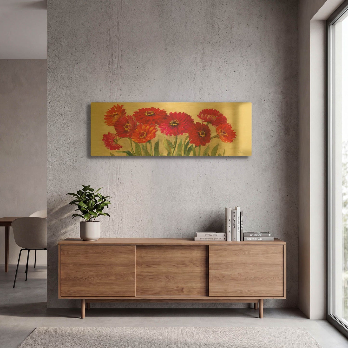 'Tickled Pink' By Carol Rowan Gold Metal Wall Art
