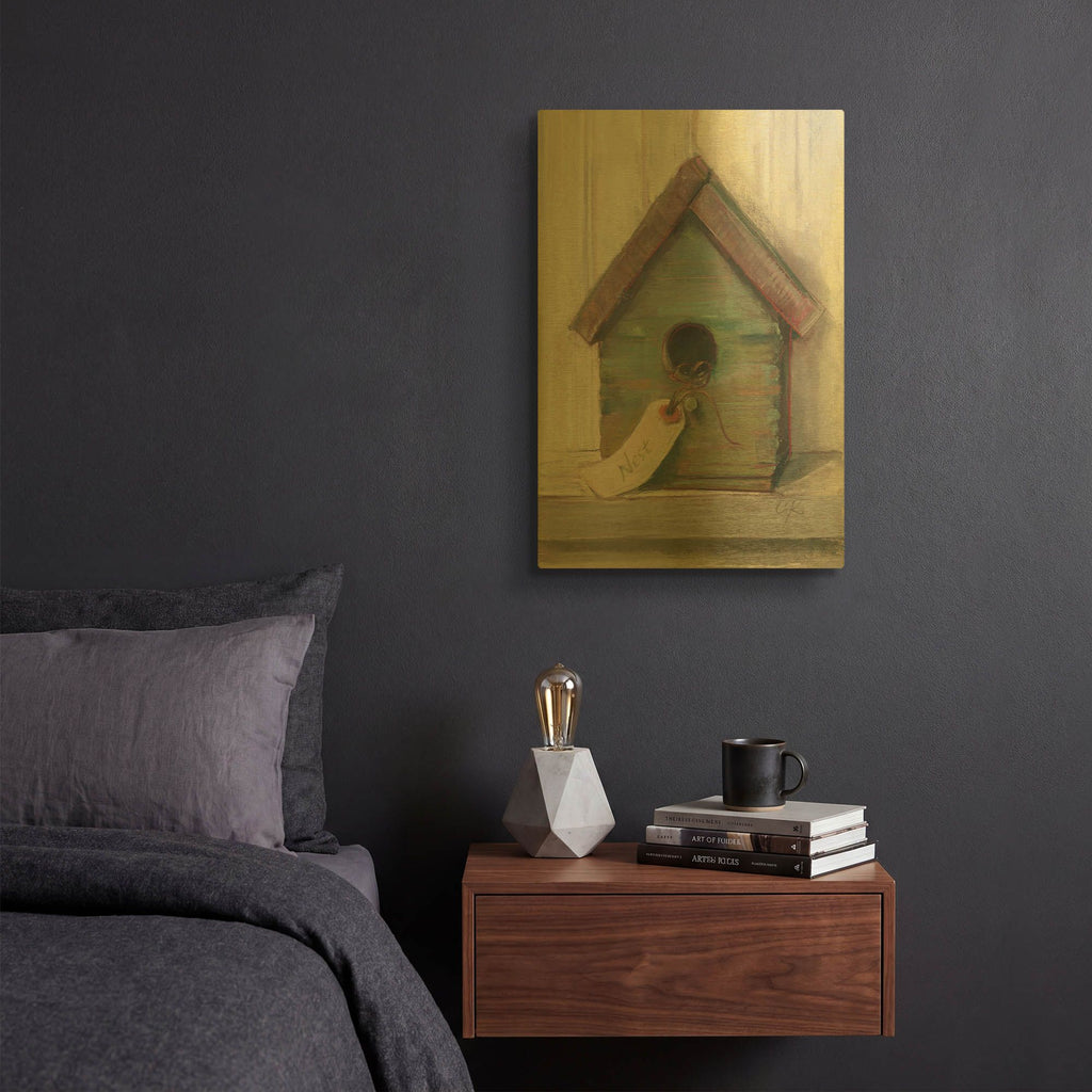 'Birdhouse' By Carol Rowan Gold Metal Wall Art