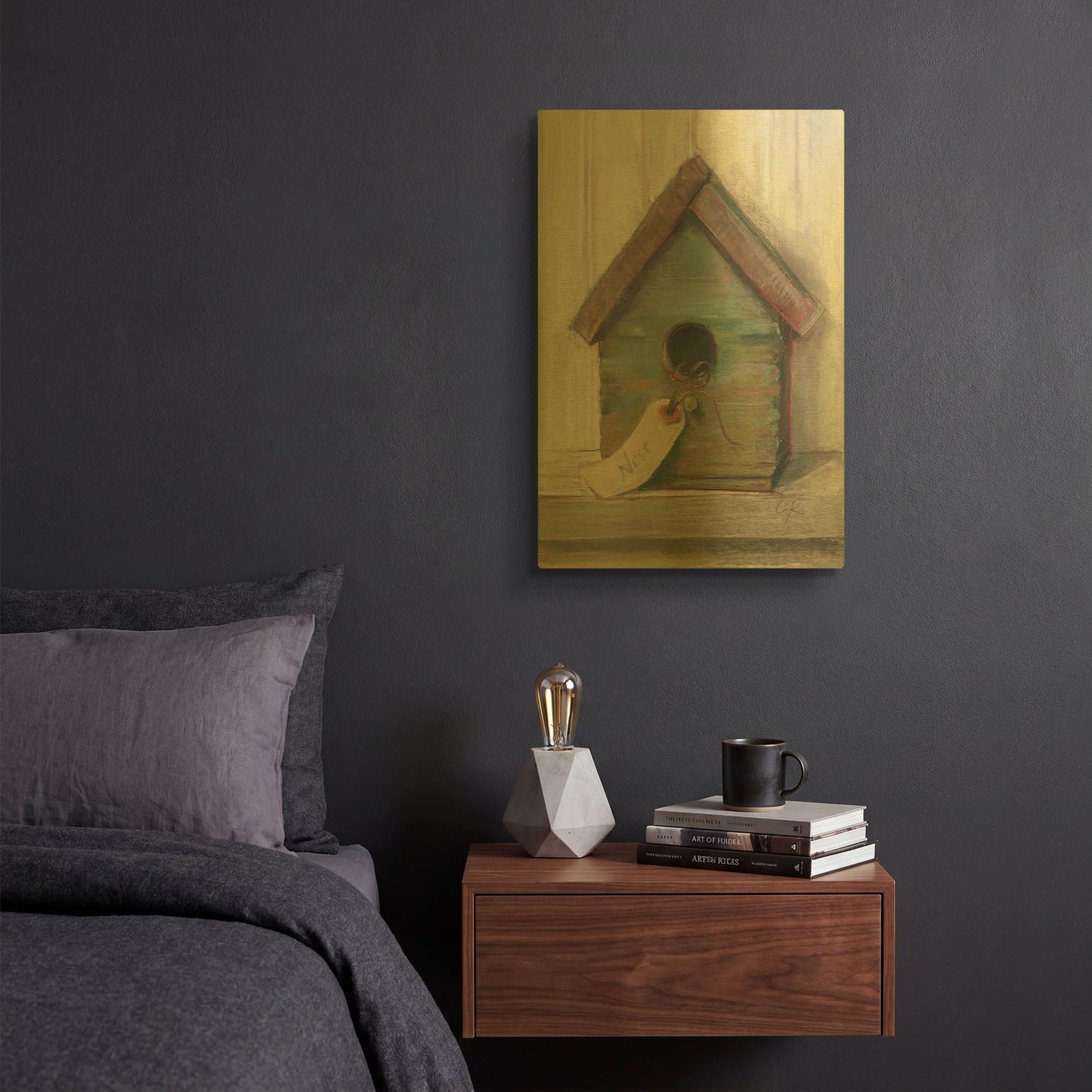 'Birdhouse' By Carol Rowan Gold Metal Wall Art