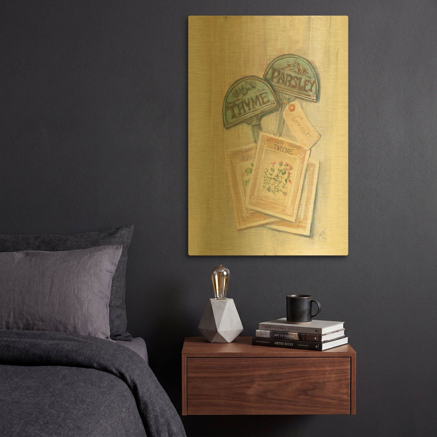 'Seed Packs' By Carol Rowan Gold Metal Wall Art