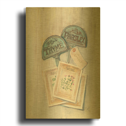 'Seed Packs' By Carol Rowan Gold Metal Wall Art