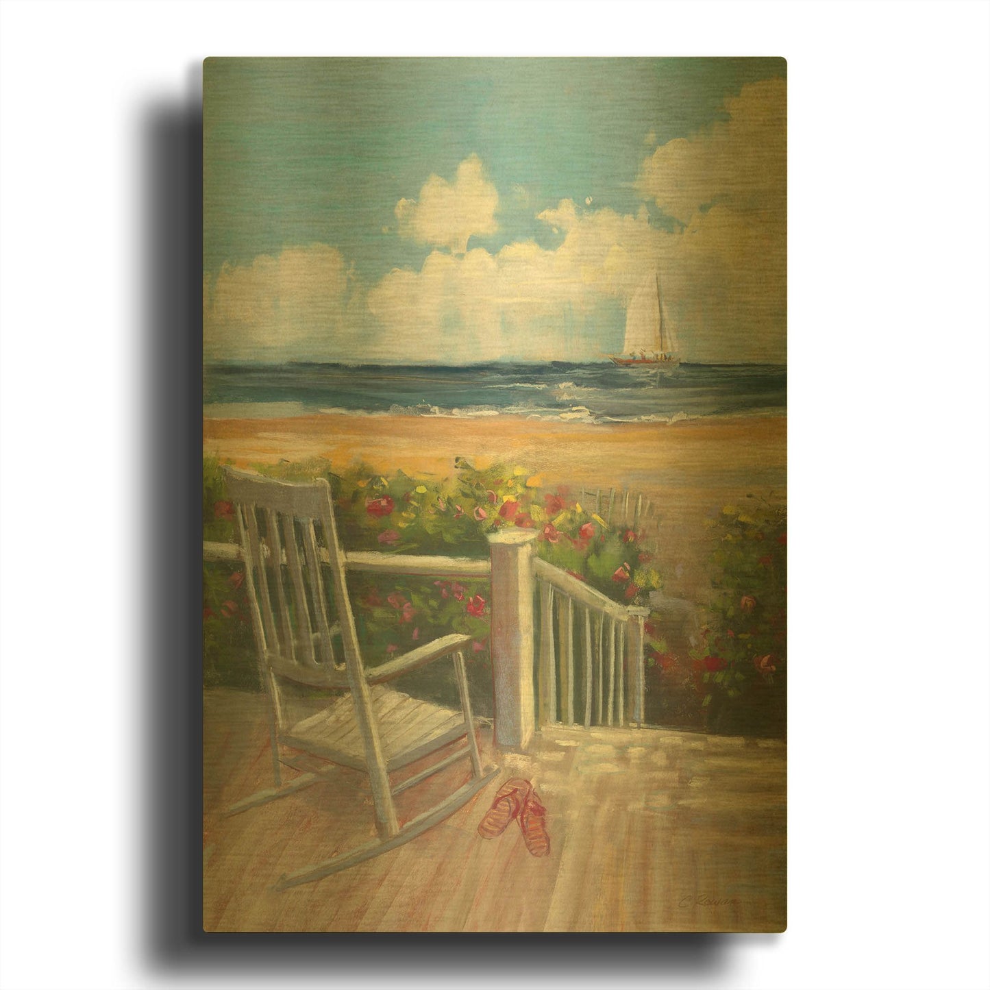 'By The Sea I' By Carol Rowan Gold Metal Wall Art