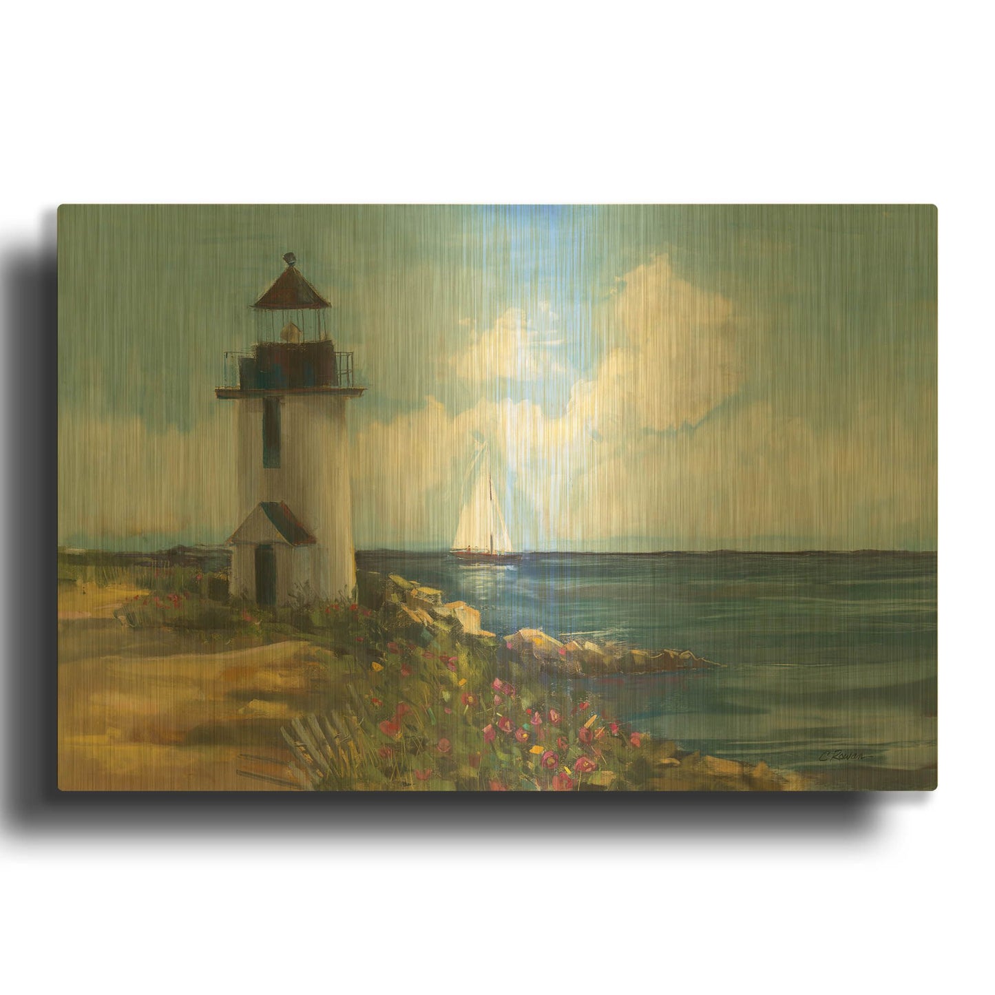 'Sunday Morning Sail' By Carol Rowan Gold Metal Wall Art