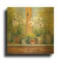 'Gardeners Table Orchids' By Carol Rowan Gold Metal Wall Art