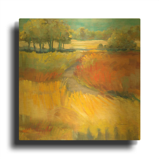 'Late Summer Landscape II' By Carol Rowan Gold Metal Wall Art