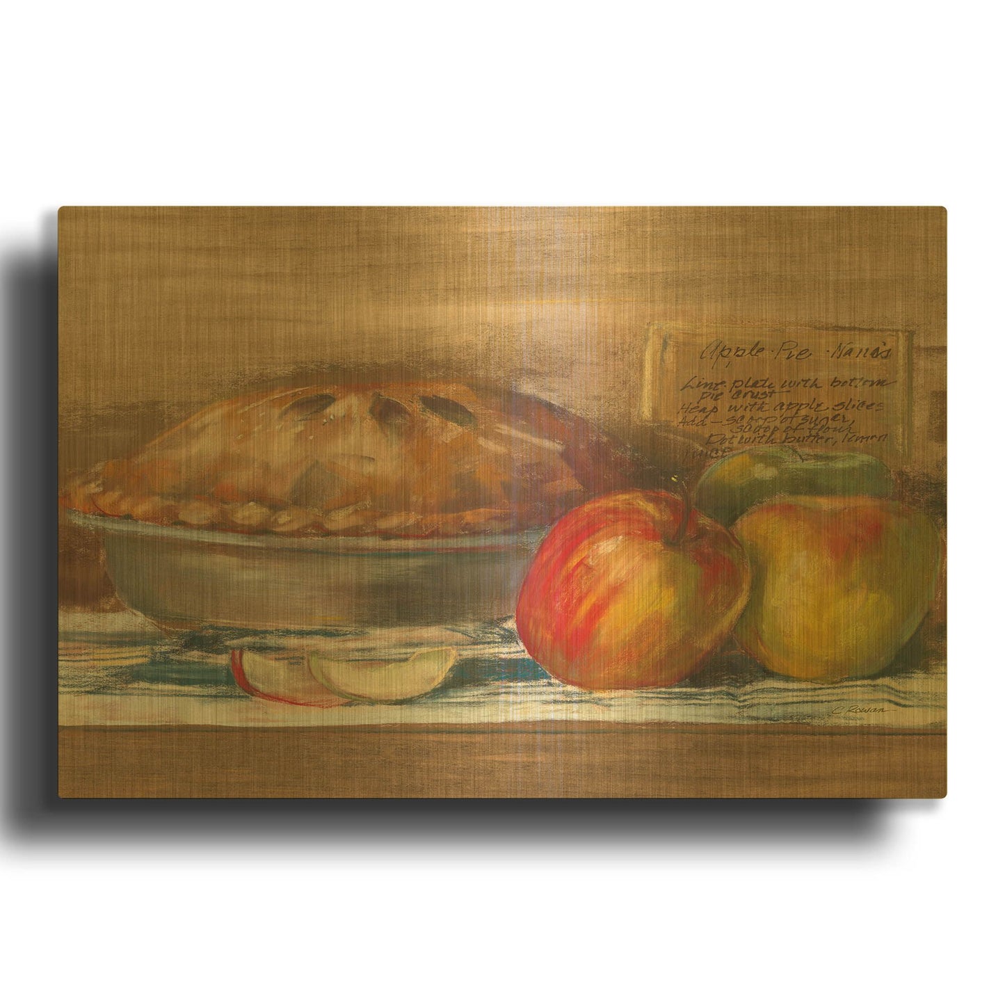 'Apple Pie' By Carol Rowan Gold Metal Wall Art