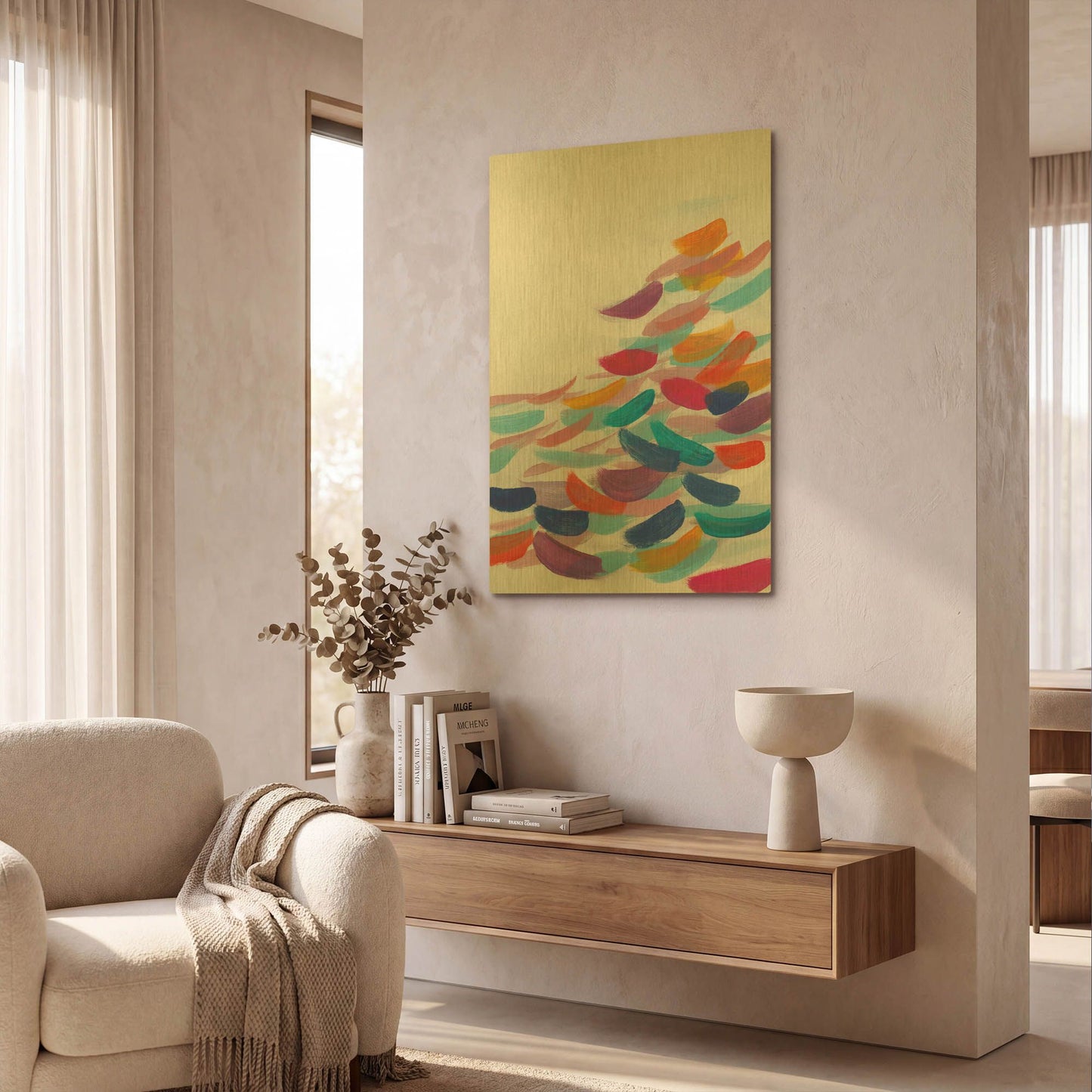 'Drift Bright' By Jo Maye Gold Metal Wall Art