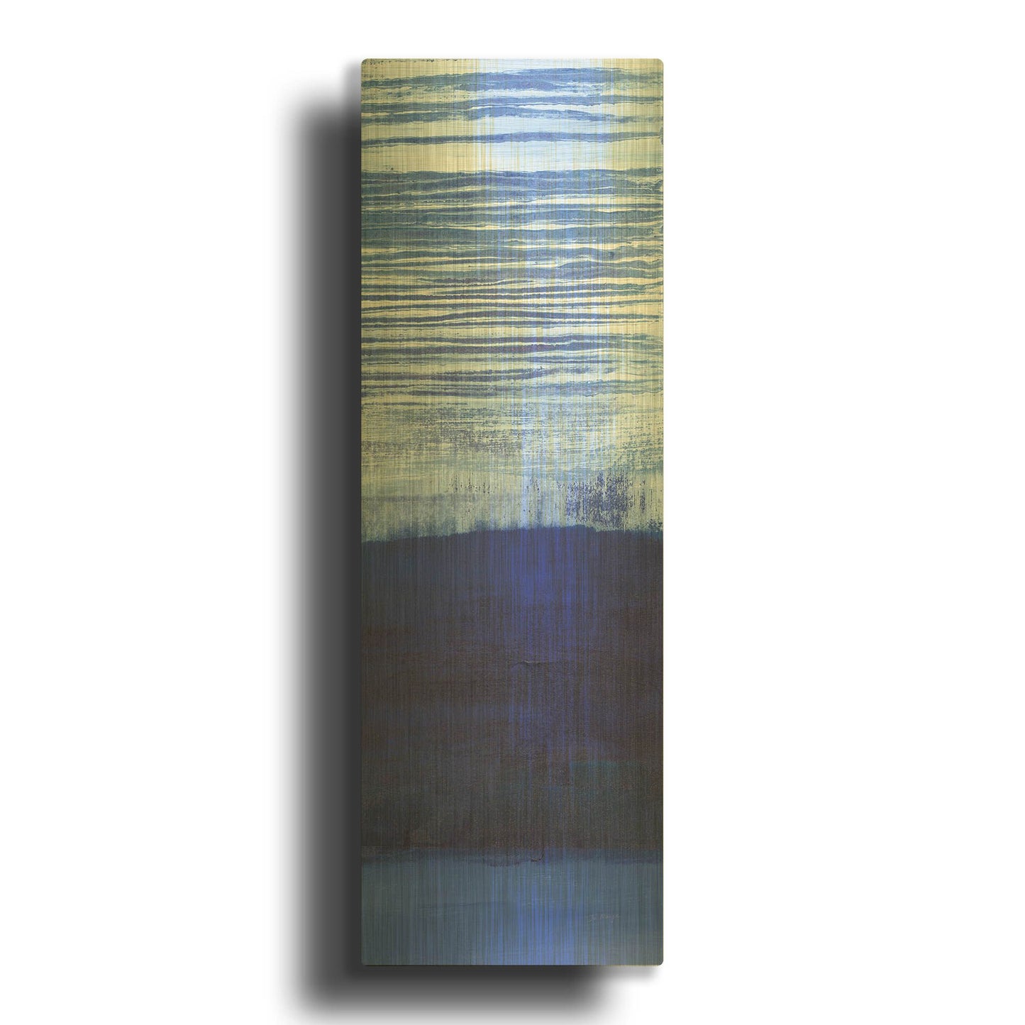 'Blue Haze III' By Jo Maye Gold Metal Wall Art