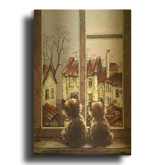 'The Neighborhood' By Alexander Gunin Gold Metal Wall Art