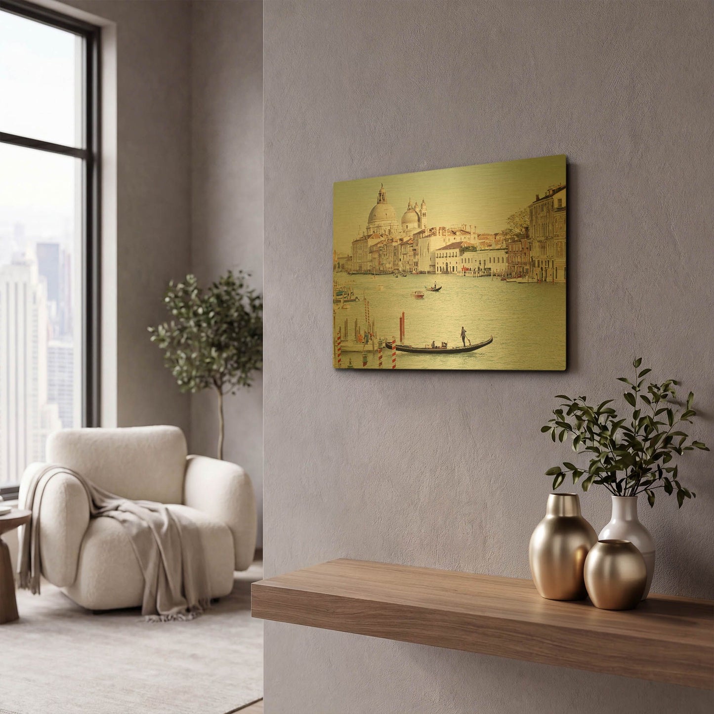 'Grand Canal' By Keri Bevan Gold Metal Wall Art
