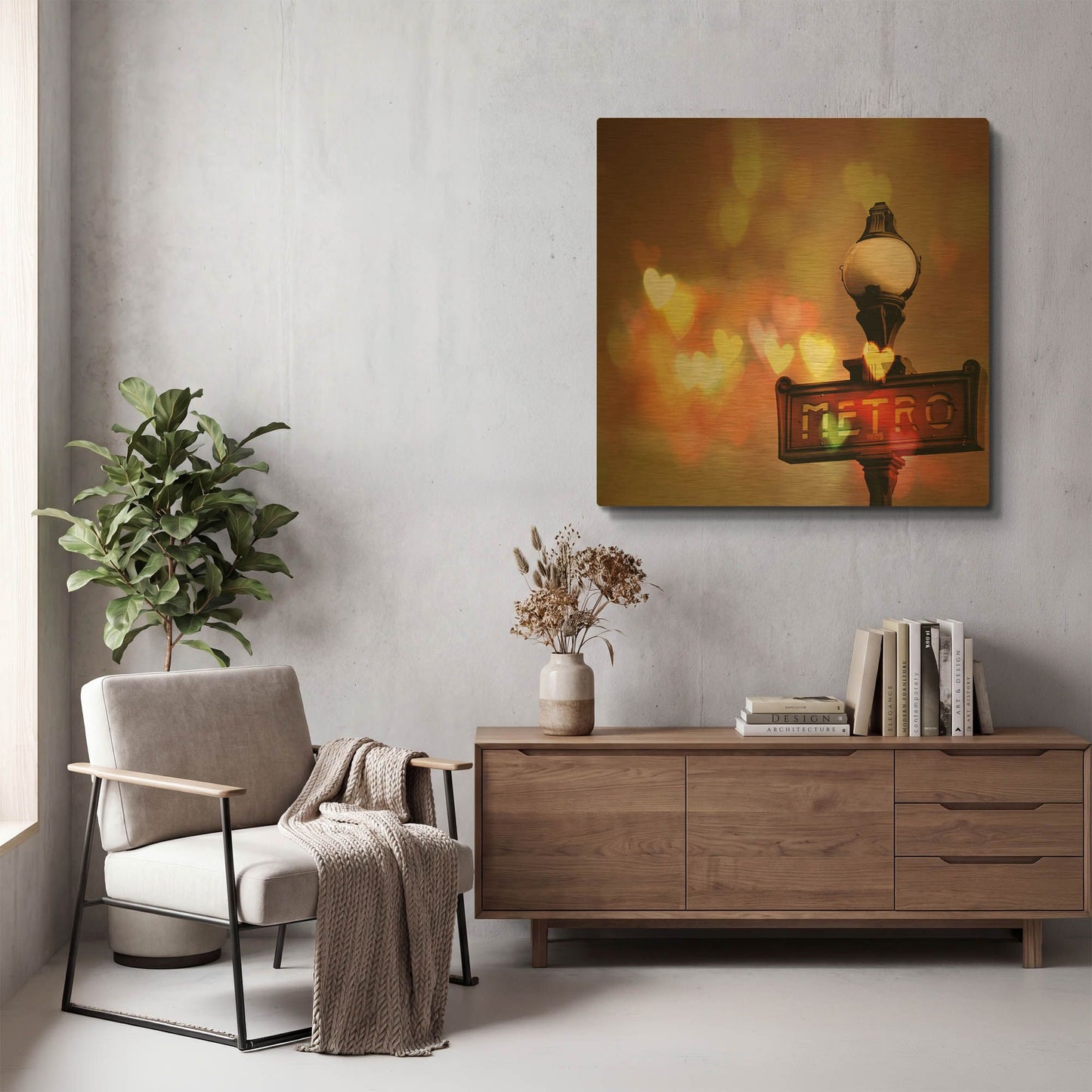 'Night Life Paris' By Keri Bevan Gold Metal Wall Art