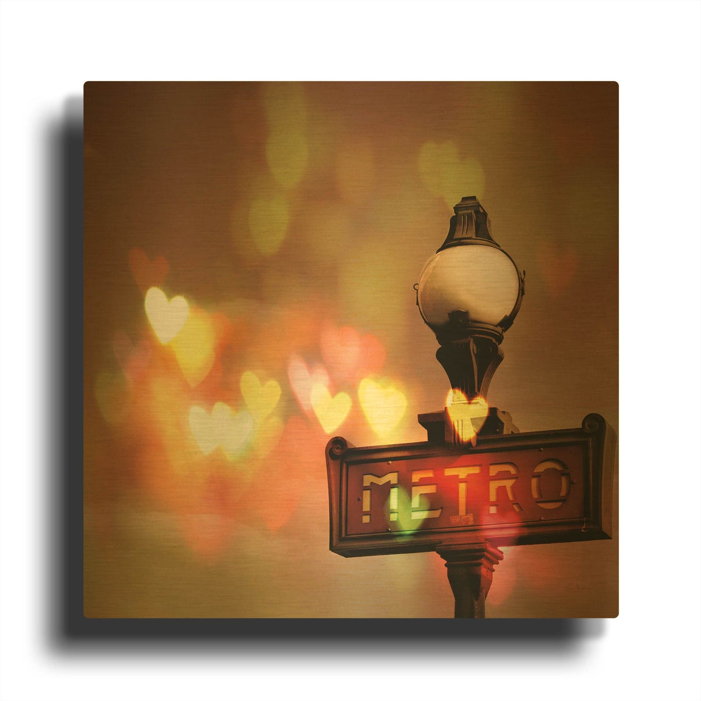 'Night Life Paris' By Keri Bevan Gold Metal Wall Art