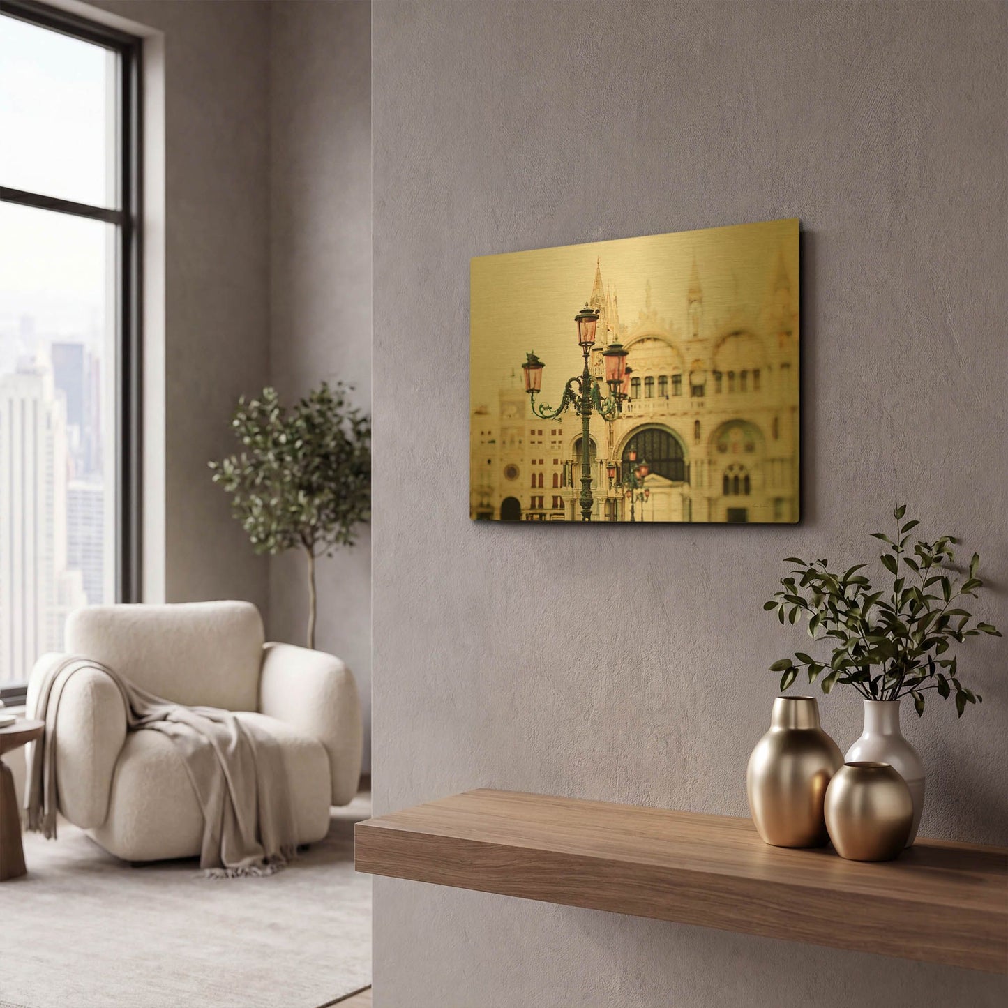 'A Venetian Concerto' By Keri Bevan Gold Metal Wall Art