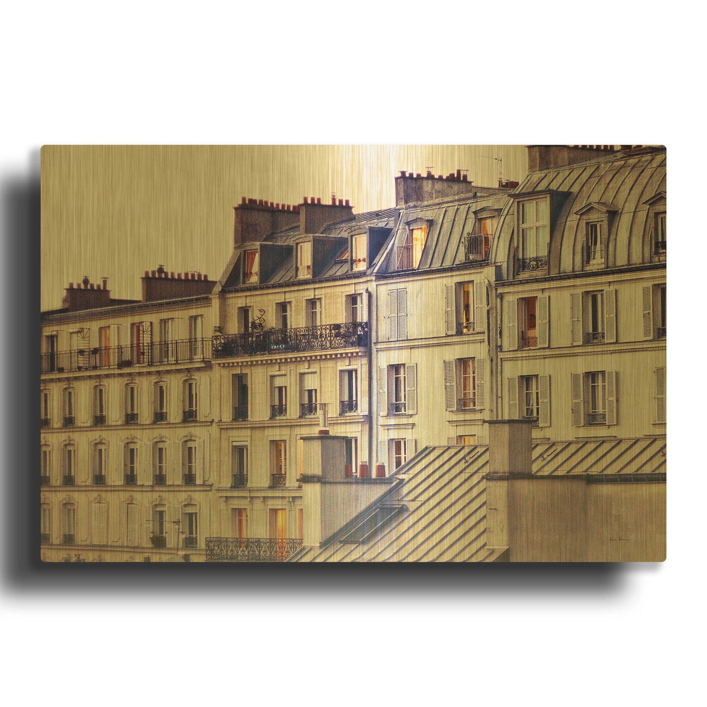 'Bon Nuit Paris' By Keri Bevan Gold Metal Wall Art