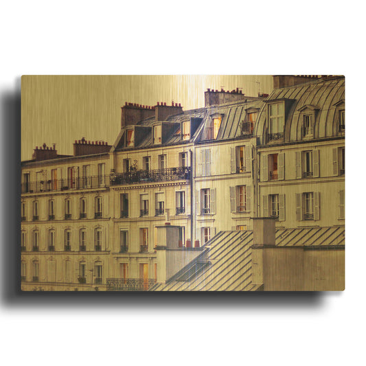 'Bon Nuit Paris' By Keri Bevan Gold Metal Wall Art