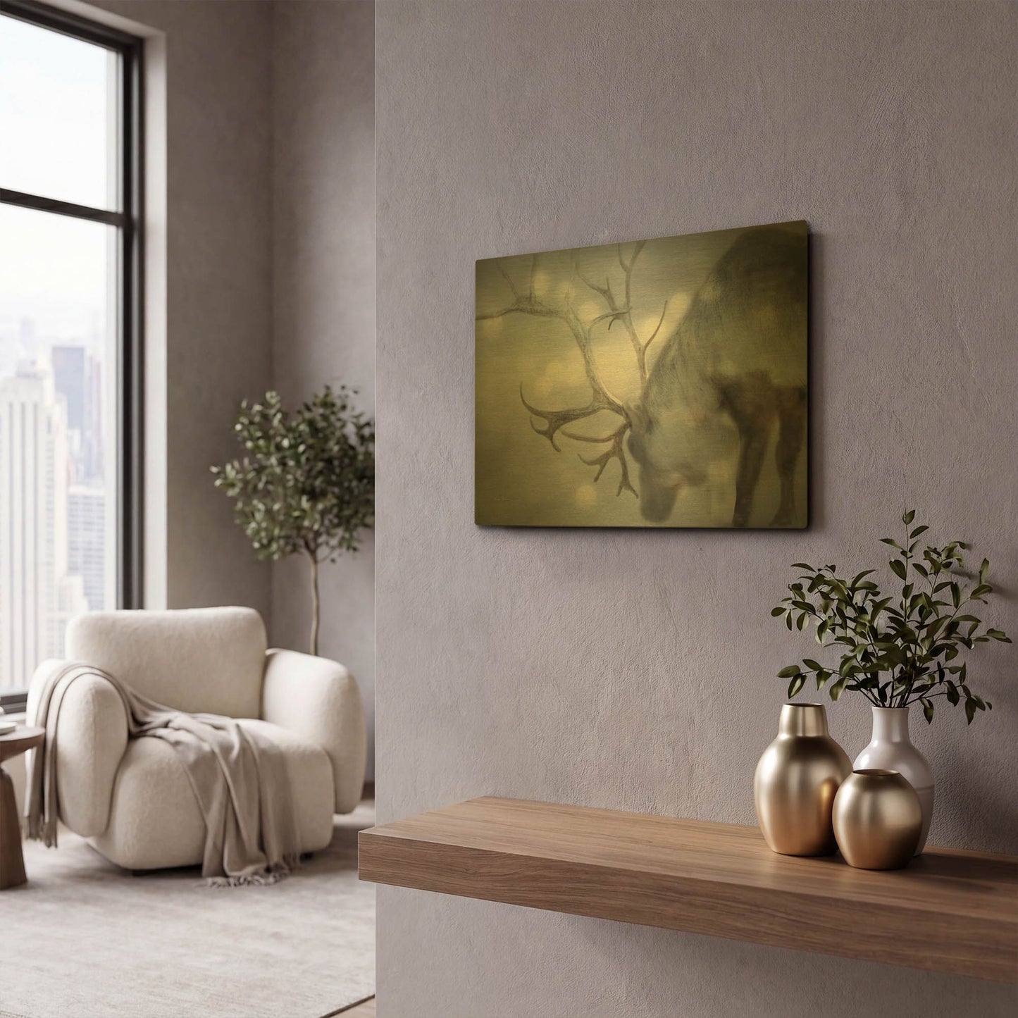'If On A Winters Night' By Keri Bevan Gold Metal Wall Art