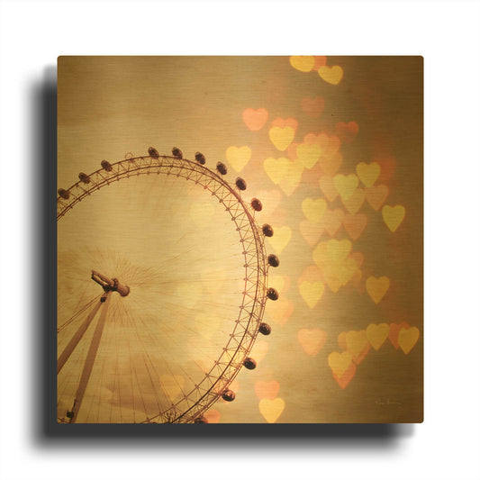 'In Love With London' By Keri Bevan Gold Metal Wall Art