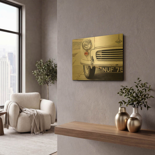 'London Traveller' By Keri Bevan Gold Metal Wall Art