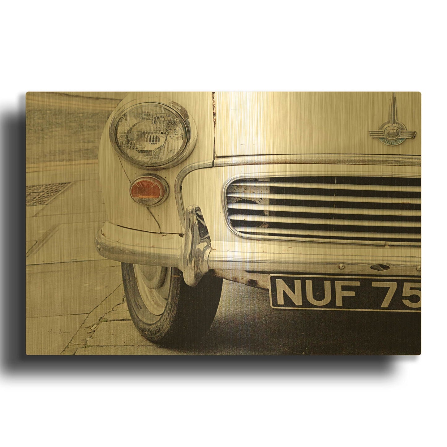 'London Traveller' By Keri Bevan Gold Metal Wall Art