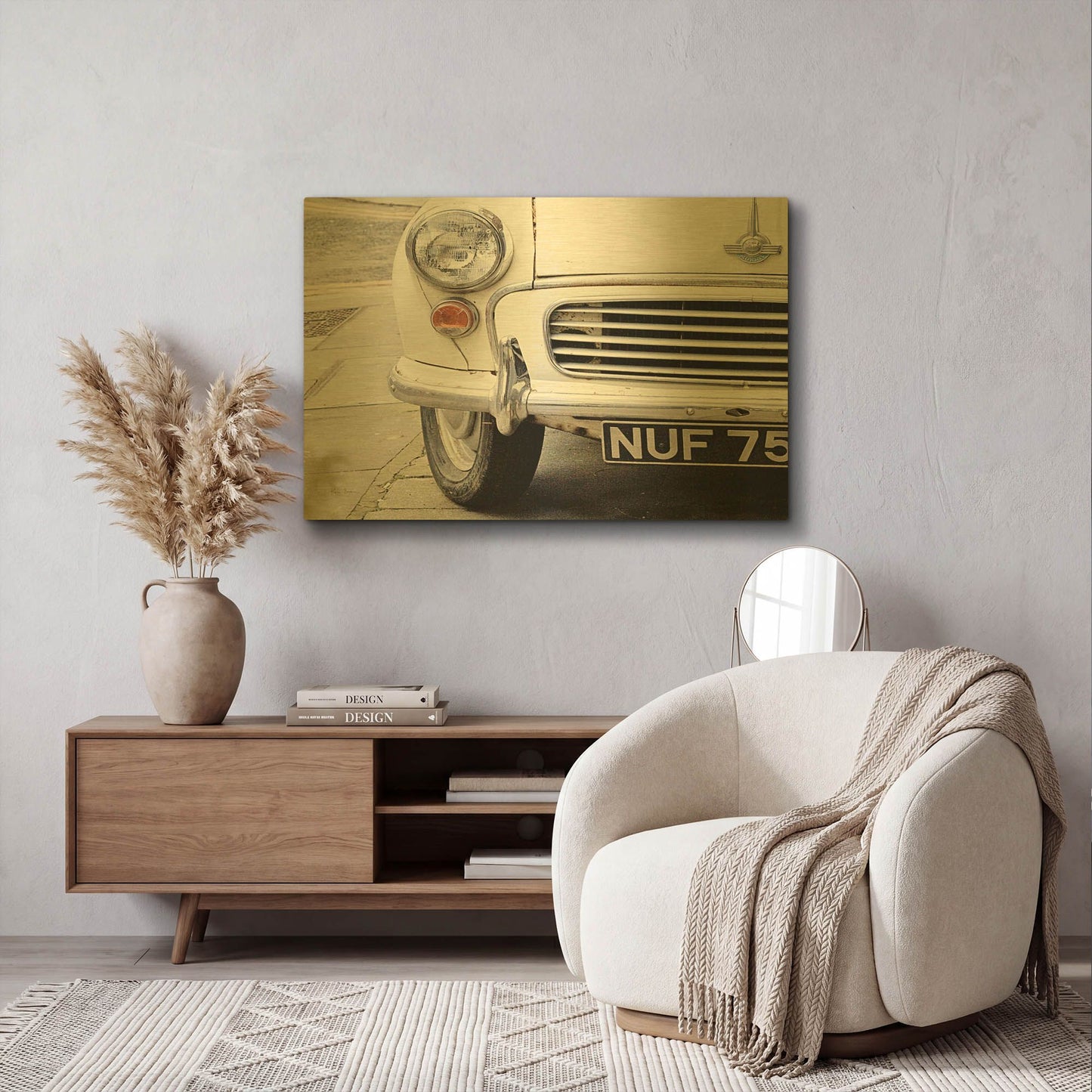 'London Traveller' By Keri Bevan Gold Metal Wall Art