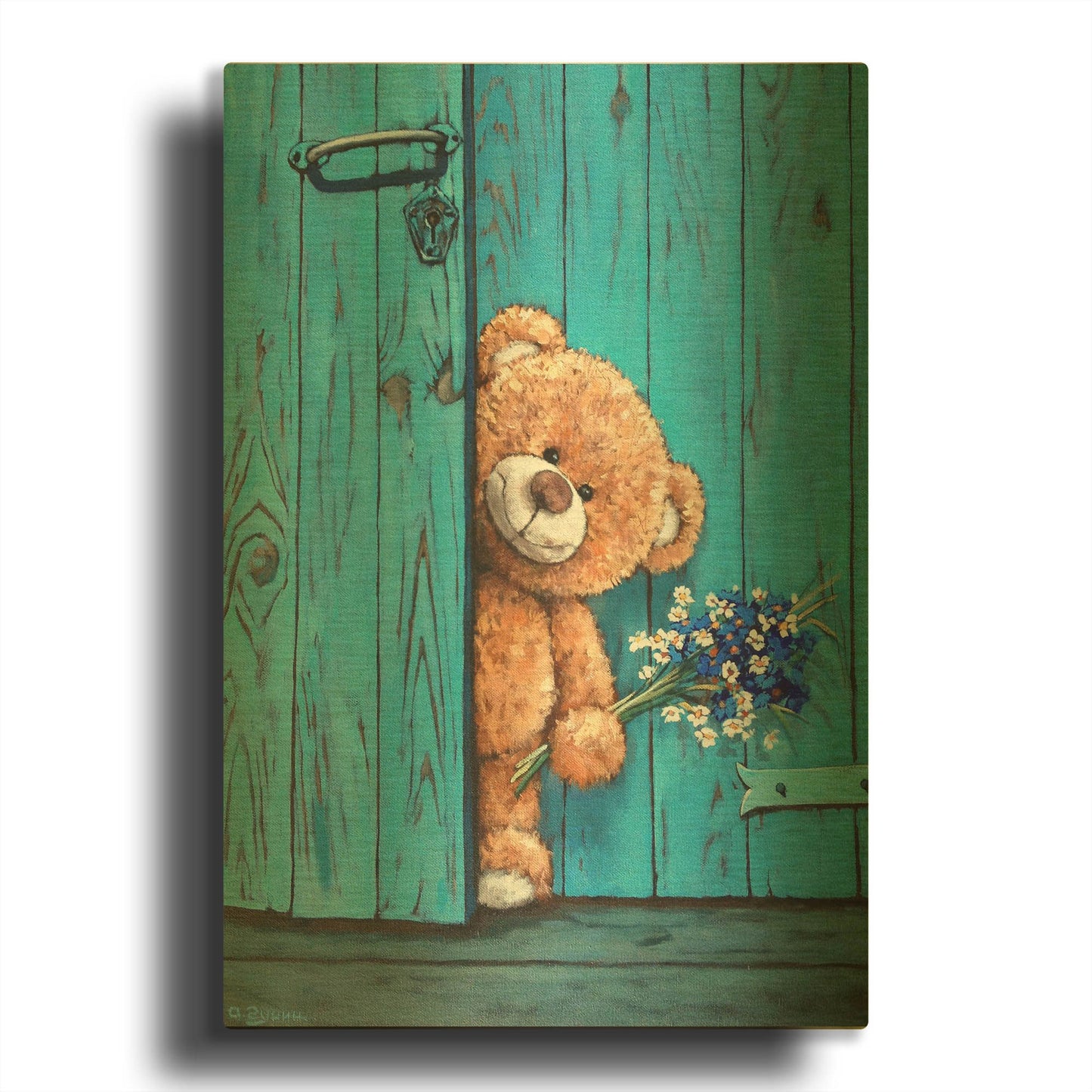 'Visitor' By Alexander Gunin Gold Metal Wall Art