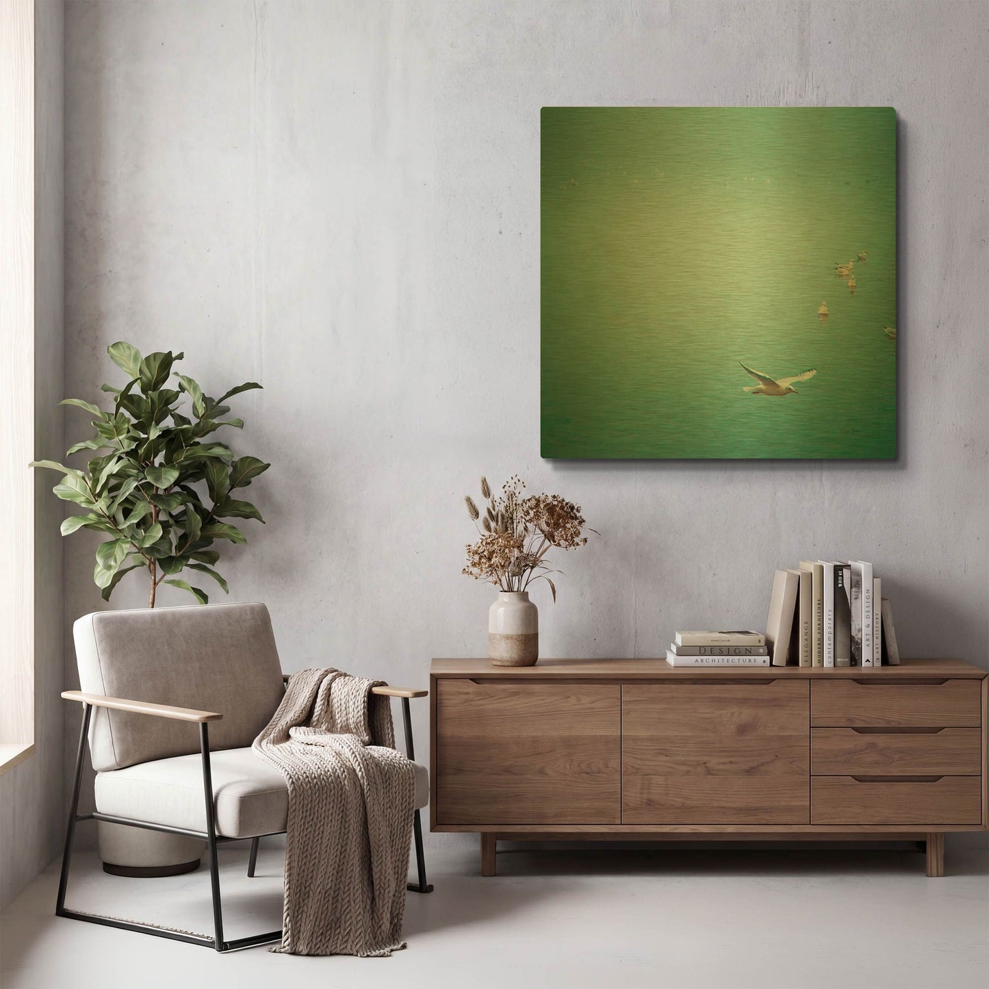 'Soul Birds' By Keri Bevan Gold Metal Wall Art