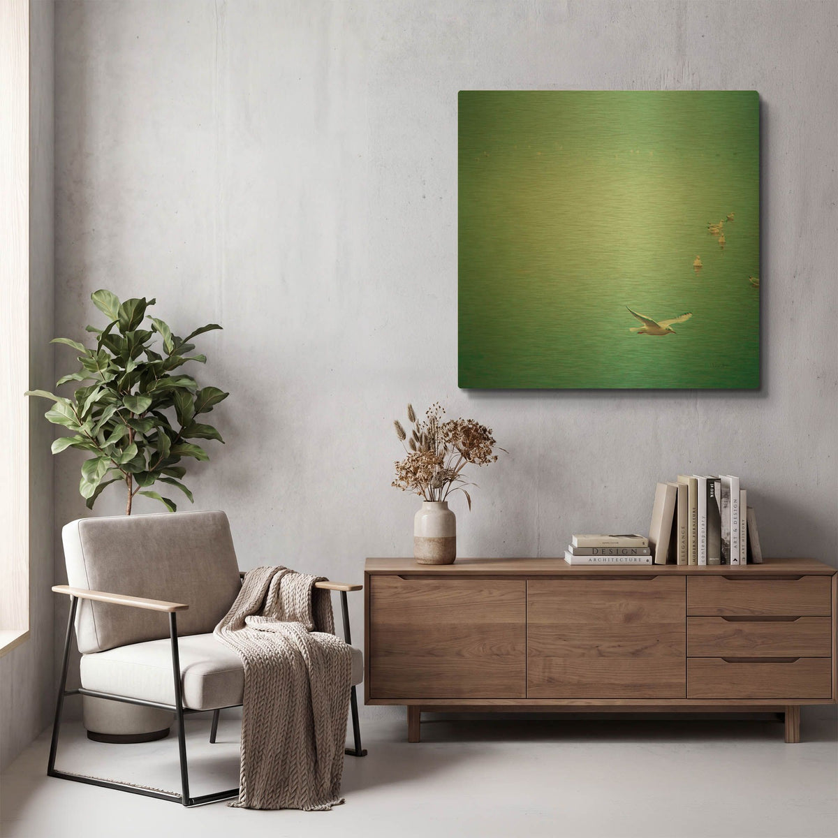 'Soul Birds' By Keri Bevan Gold Metal Wall Art
