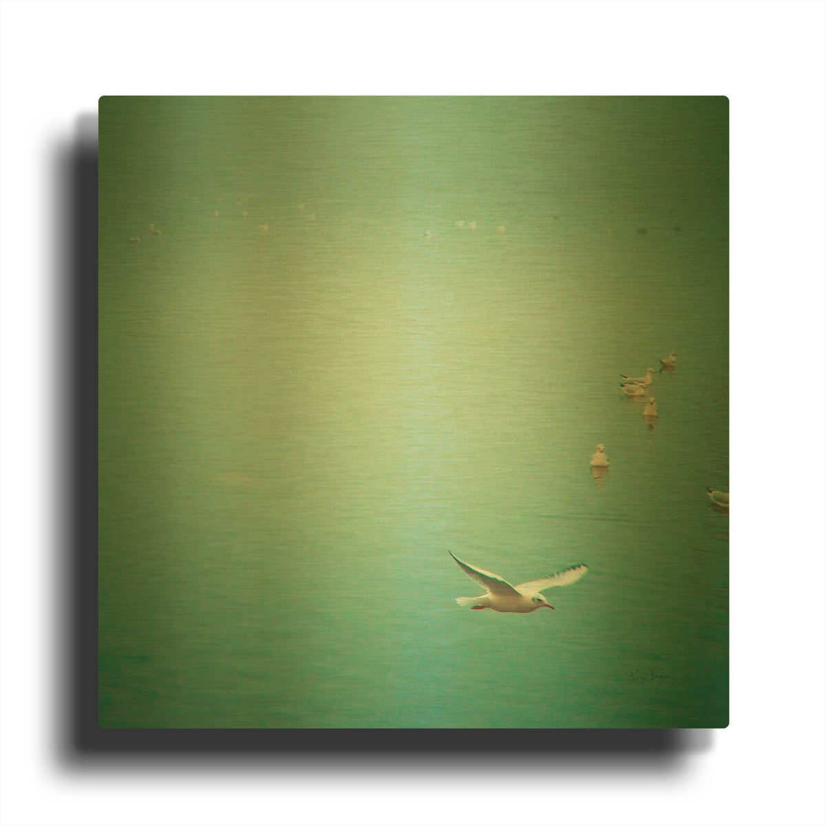 'Soul Birds' By Keri Bevan Gold Metal Wall Art