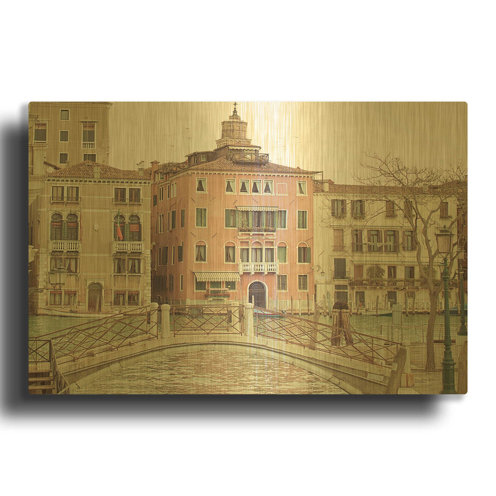 'Sunday Morning In Venice' By Keri Bevan Gold Metal Wall Art