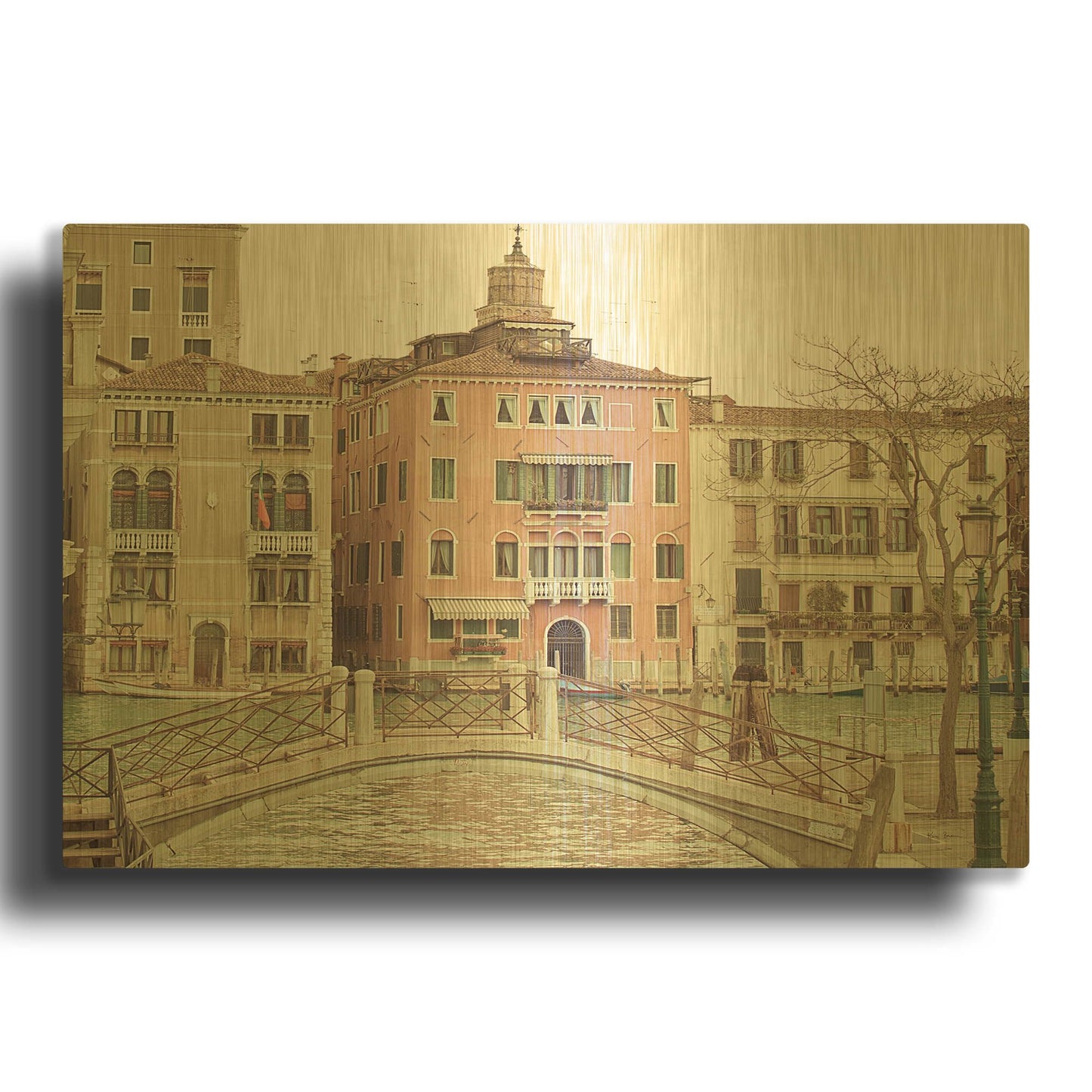 'Sunday Morning In Venice' By Keri Bevan Gold Metal Wall Art