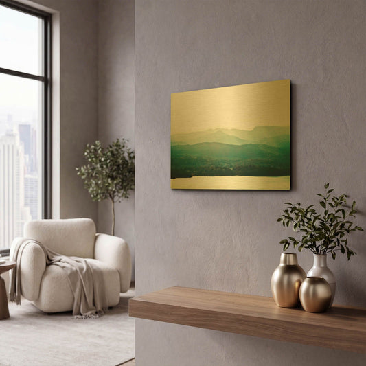'A Watercolor Wash Of Light' By Keri Bevan Gold Metal Wall Art