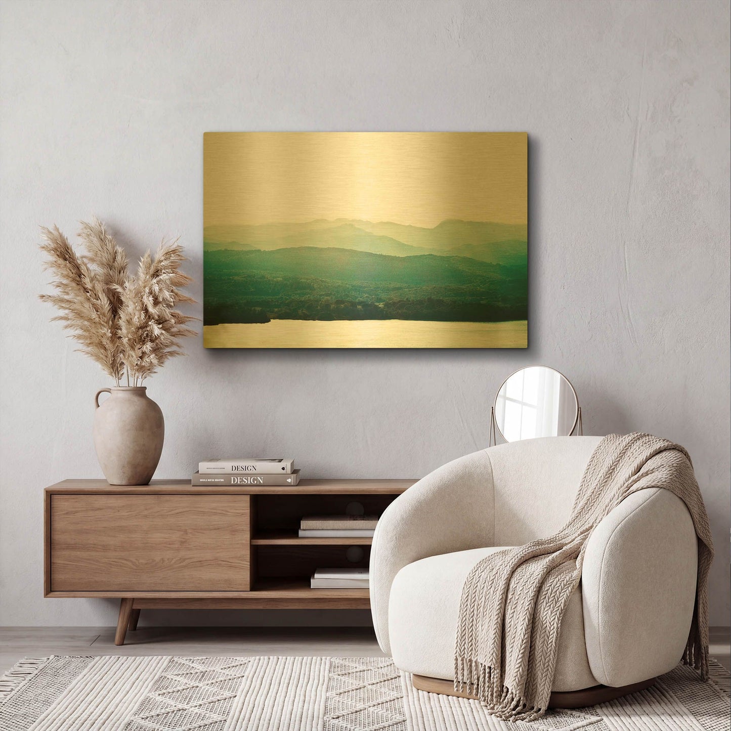 'A Watercolor Wash Of Light' By Keri Bevan Gold Metal Wall Art