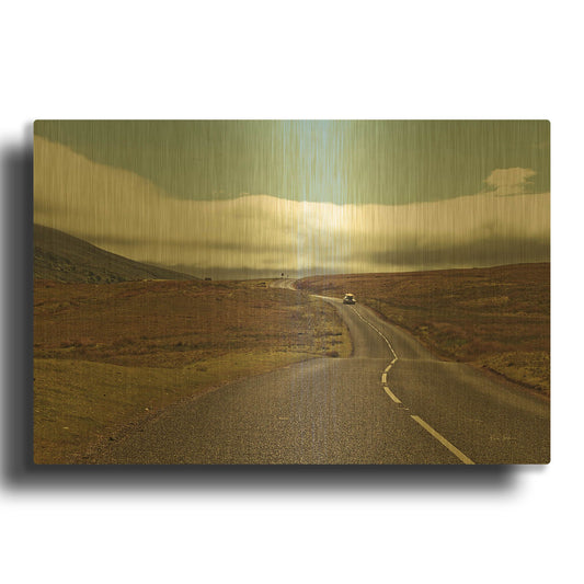 'The Open Road' By Keri Bevan Gold Metal Wall Art